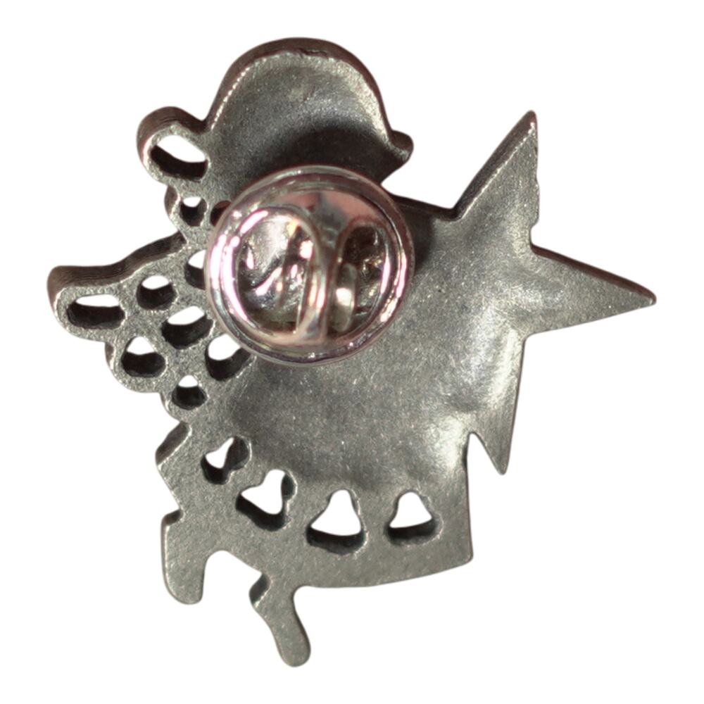 Vintage Silver & Gold Tone Guardian Angel Christmas Star Lapel Pin - Picture 8 of 10